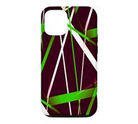 Custodia per iPhone 12/12 Pro Geometria Urbana Nero Bianco Erba-Verde