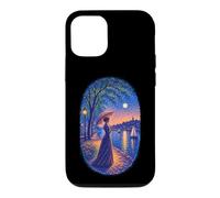 Custodia per iPhone 12/12 Pro Georges Seurat Ispirato Pointillist Moonlit Riverside Woman