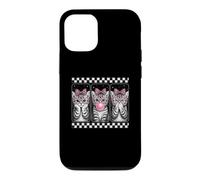 Custodia per iPhone 12/12 Pro Girly Kitten Trio Bubblegum, design a forma di gatto rosa
