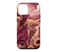 Custodia per iPhone 12/12 Pro Giro in bicicletta oltre i campi di girasole