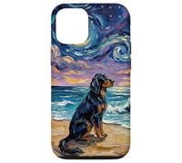 Custodia per iPhone 12/12 Pro Gordon Setter Starry Night Beach Dog Opera d'arte