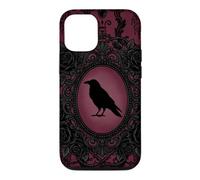 Custodia per iPhone 12/12 Pro Gothic Victorian Raven Damask Black Rose Dark Romance Horror
