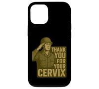 Custodia per iPhone 12/12 Pro GRAZIE PER IL TUO CERVIX - Retro Military Humor
