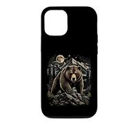 Custodia per iPhone 12/12 Pro Grizzly Bear Moon Wilderness Wilderness Arte di montagna