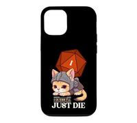 Custodia per iPhone 12/12 Pro Guess I'll Die | D20 Cat Fail RPG Gioco di ruolo Kitty