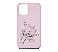 Custodia per iPhone 12/12 Pro Gufo Bird Watching Vintage Schizzo Grande Gufo Cornuto