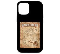 Custodia per iPhone 12/12 Pro Happiness Found Here Vintage Pirate Map Crab