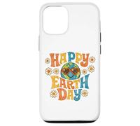 Custodia per iPhone 12/12 Pro Happy Earth Day Retro anni '70 Groovy Globe Heart Occhiali da sole