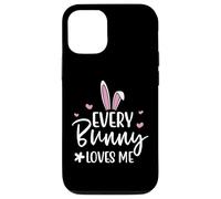Custodia per iPhone 12/12 Pro Happy Easter Every Bunny Sign Every Bunny Loves Me Chicks