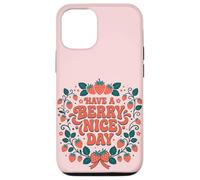 Custodia per iPhone 12/12 Pro Have A Berry Nice Day Retro Cute Strawberry Groovy Aesthetic
