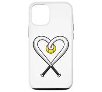 Custodia per iPhone 12/12 Pro Heart Softball Bats Love Player Coach Fan