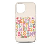 Custodia per iPhone 12/12 Pro Helping Little Minds Bloom Teacher, farfalla floreale, mela