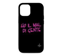 Custodia per iPhone 12/12 Pro Ho il mal di gente | Marca dolceSenso URBAN testo rosa