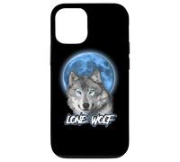 Custodia per iPhone 12/12 Pro Howling Lone Wolf On Moon Animal Funny Wolves Lover