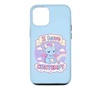Custodia per iPhone 12/12 Pro I Have Contempt - Simpatico drago kawaii sarcastico, arte dell'umore blu