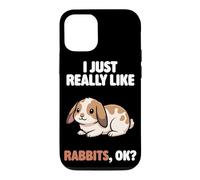 Custodia per iPhone 12/12 Pro I Just Really Like Rabbits Ok Animal Carino Mini Lop Coniglio