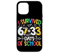 Custodia per iPhone 12/12 Pro I Survived 67 + 33 Days School Kids Funny Math 100th Day