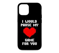 Custodia per iPhone 12/12 Pro I Would Pause My Game For You Cuore Pixelato Amore Giocatori