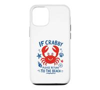 Custodia per iPhone 12/12 Pro If Crabby Please Return to the Beach Arte vintage disegnata a mano