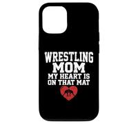 Custodia per iPhone 12/12 Pro Il mio cuore è su quel tappeto Wrestling Mom Graphic