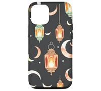Custodia per iPhone 12/12 Pro Illustrazione islamica del cielo notturno della luna crescente della lanterna del Ramadan