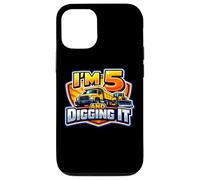 Custodia per iPhone 12/12 Pro I'm 5 And Digging It Boys Camion da costruzione per il 5 ° compleanno