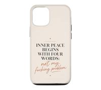 Custodia per iPhone 12/12 Pro Inner Peace Begins With Four Words Divertente Sarcastico Citazione