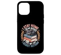 Custodia per iPhone 12/12 Pro Io resto a casa leggo libri I Pet My Cat Non rimpiango nulla