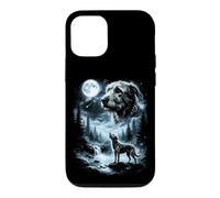 Custodia per iPhone 12/12 Pro Irish Wolfhound Howling to the Moon, cane retrò anni '90