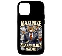 Custodia per iPhone 12/12 Pro Ironic Massimizza il valore degli azionisti Business Cats Finance Meme