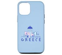 Custodia per iPhone 12/12 Pro Isola di Santorini Grecia Chiese greco-ortodosse Minimalista