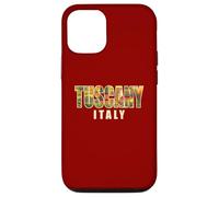 Custodia per iPhone 12/12 Pro Italia, campagna, paesaggio, dentro, toscana, grassetto, lettere