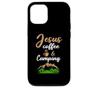 Custodia per iPhone 12/12 Pro Jesus Coffee And Camping Cafeine Barista Camp Lover
