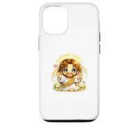 Custodia per iPhone 12/12 Pro Jesus Kawaii Chibi Open Arms Vieni da me Benvenuto Arte