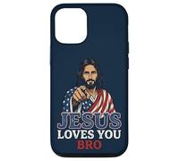 Custodia per iPhone 12/12 Pro Jesus Loves You Bro Christian Religious Faith