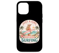 Custodia per iPhone 12/12 Pro Just A Girl Who Loves Surfing Woman Surfer Cute Surfboard
