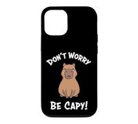 Custodia per iPhone 12/12 Pro Kawaii Kids Boys Don't Worry Be Capy Meme Lover Capybara