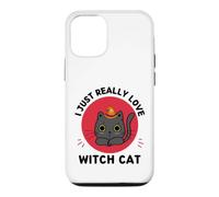 Custodia per iPhone 12/12 Pro Kawaii Strega Gatto I Just Really Love Cute Witch Cat Lover