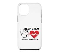 Custodia per iPhone 12/12 Pro Keep Calm Not That Calm Doctor Nurse ECG Heartbeat