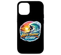 Custodia per iPhone 12/12 Pro La vita è meglio quando si surf Surfer Surfing Surfboard Citazione