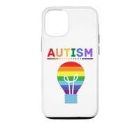 Custodia per iPhone 12/12 Pro Lampadina arcobaleno per la consapevolezza dell'autismo, supporto autistico, mamma e papà