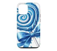 Custodia per iPhone 12/12 Pro Lecca lecca cuore caramella menta piperita blu