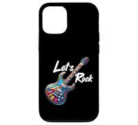 Custodia per iPhone 12/12 Pro Let's Rock N Roll Guitar Band Funny Rock Ragazze Ragazzi Bambini