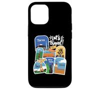 Custodia per iPhone 12/12 Pro Let's Travel City Tags New York Parigi Viaggiatore del mondo