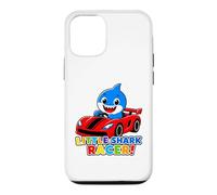 Custodia per iPhone 12/12 Pro Little Shark Racer Kids Cute Shark Race Car Design per ragazzi