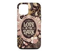 Custodia per iPhone 12/12 Pro Love in the Dark, arte floreale romantica vintage con ali d'angelo