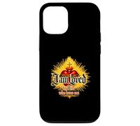Custodia per iPhone 12/12 Pro Loved by Him Religious Christian citazione cuore Gesù Amore