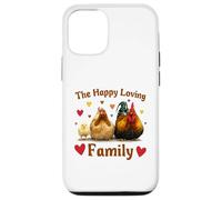 Custodia per iPhone 12/12 Pro Loving Cute Chicken Family Hen Rooster Chick Funny Farmer