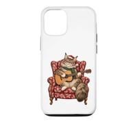 Custodia per iPhone 12/12 Pro Maine Coon - Chitarra acustica con gatto, canti natalizi