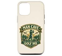 Custodia per iPhone 12/12 Pro Man Cave Golf Headquarters Vintage Retro Regalo per golfisti